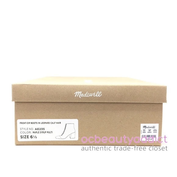 Madewell Amalia Brown Black Zip Boot in Leopard Dot Calf Hair 6.5 NEW - Picture 15 of 15